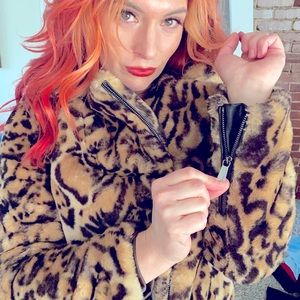 BCBGeneration leopard moto jacket, Medium.